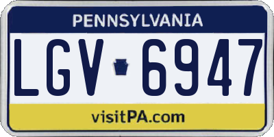 PA license plate LGV6947