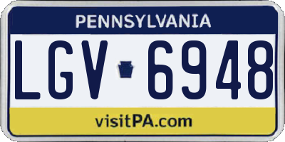 PA license plate LGV6948