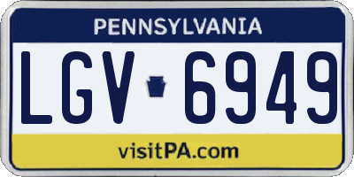 PA license plate LGV6949