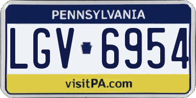 PA license plate LGV6954