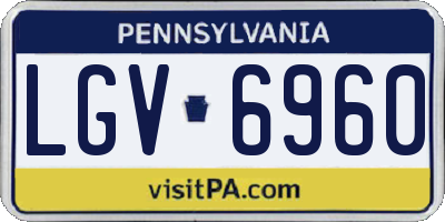PA license plate LGV6960