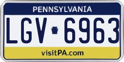 PA license plate LGV6963
