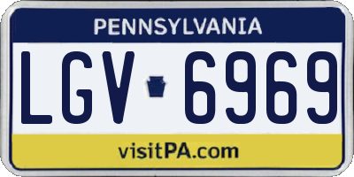 PA license plate LGV6969