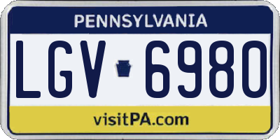 PA license plate LGV6980