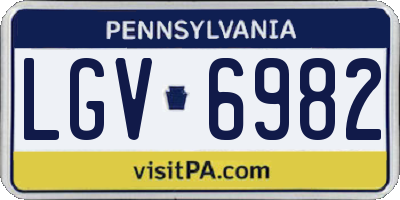 PA license plate LGV6982