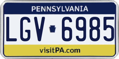 PA license plate LGV6985