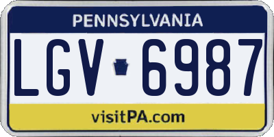 PA license plate LGV6987