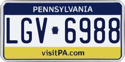 PA license plate LGV6988