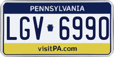 PA license plate LGV6990