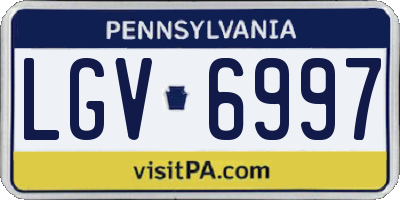 PA license plate LGV6997