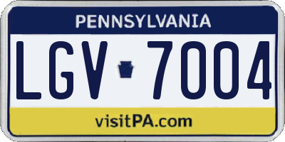 PA license plate LGV7004