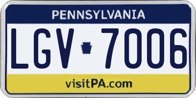 PA license plate LGV7006