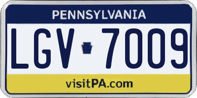 PA license plate LGV7009