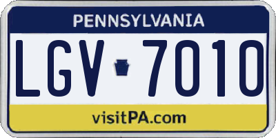 PA license plate LGV7010