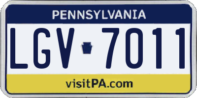 PA license plate LGV7011