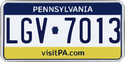 PA license plate LGV7013