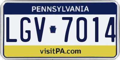 PA license plate LGV7014