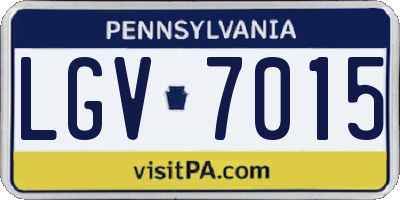 PA license plate LGV7015