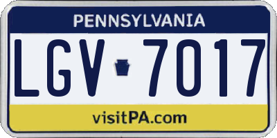 PA license plate LGV7017