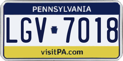 PA license plate LGV7018