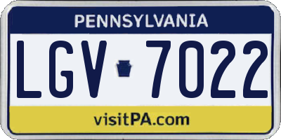 PA license plate LGV7022