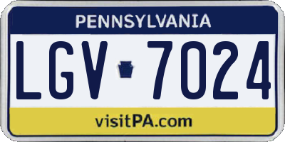 PA license plate LGV7024