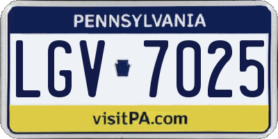 PA license plate LGV7025