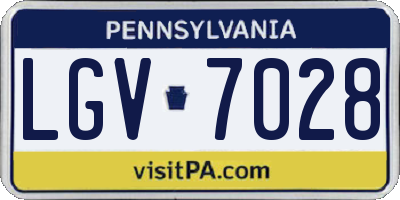 PA license plate LGV7028