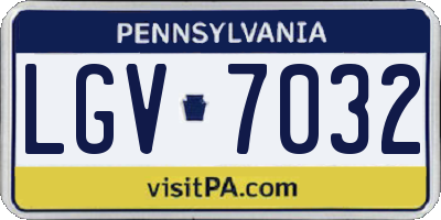 PA license plate LGV7032