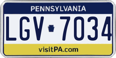 PA license plate LGV7034