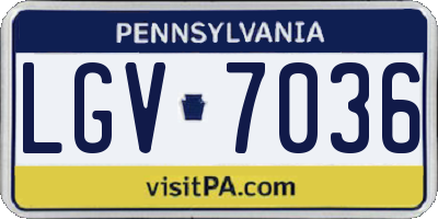 PA license plate LGV7036