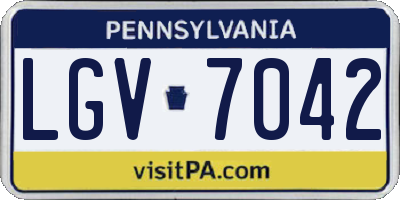 PA license plate LGV7042