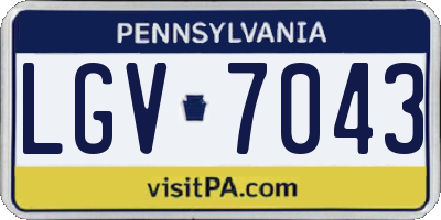 PA license plate LGV7043