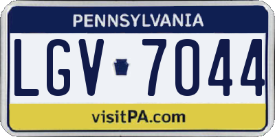 PA license plate LGV7044