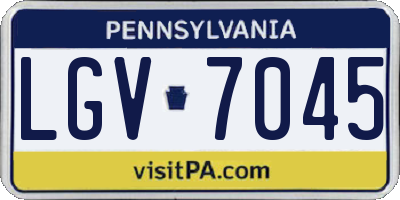 PA license plate LGV7045
