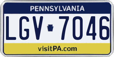 PA license plate LGV7046