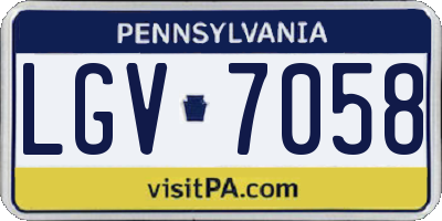PA license plate LGV7058