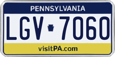 PA license plate LGV7060