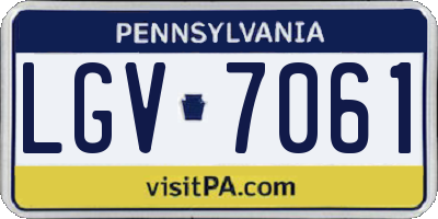 PA license plate LGV7061