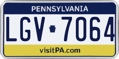 PA license plate LGV7064