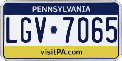 PA license plate LGV7065