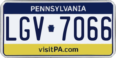 PA license plate LGV7066
