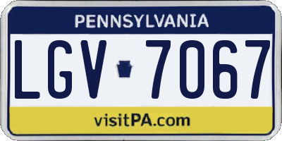 PA license plate LGV7067