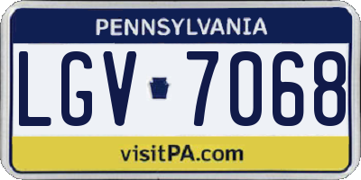 PA license plate LGV7068