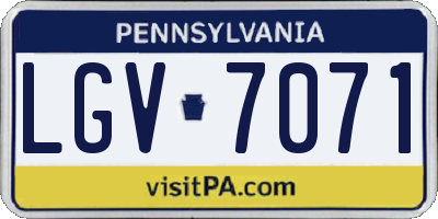 PA license plate LGV7071