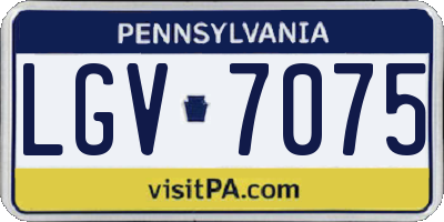 PA license plate LGV7075