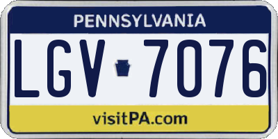 PA license plate LGV7076