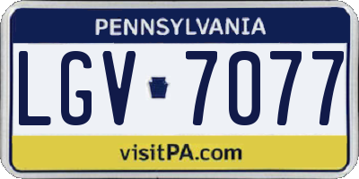 PA license plate LGV7077