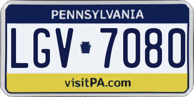PA license plate LGV7080