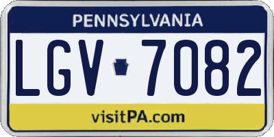 PA license plate LGV7082